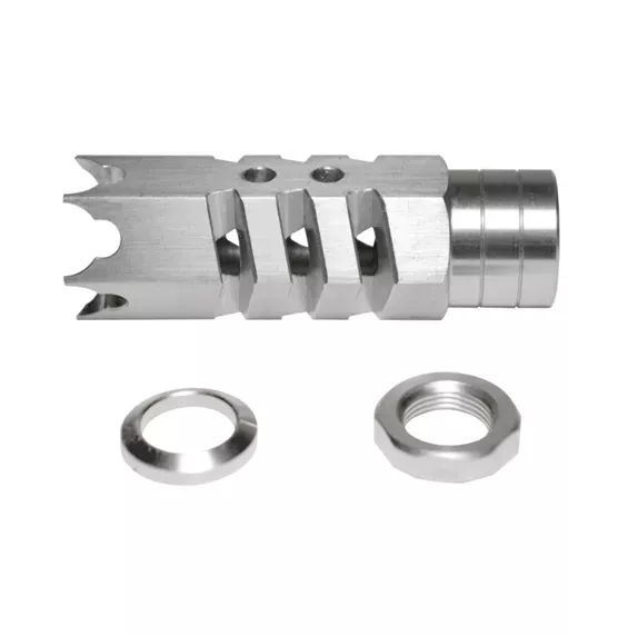 .223/5.56 1/2″x28 Shark Muzzle Brake Stainless Steel